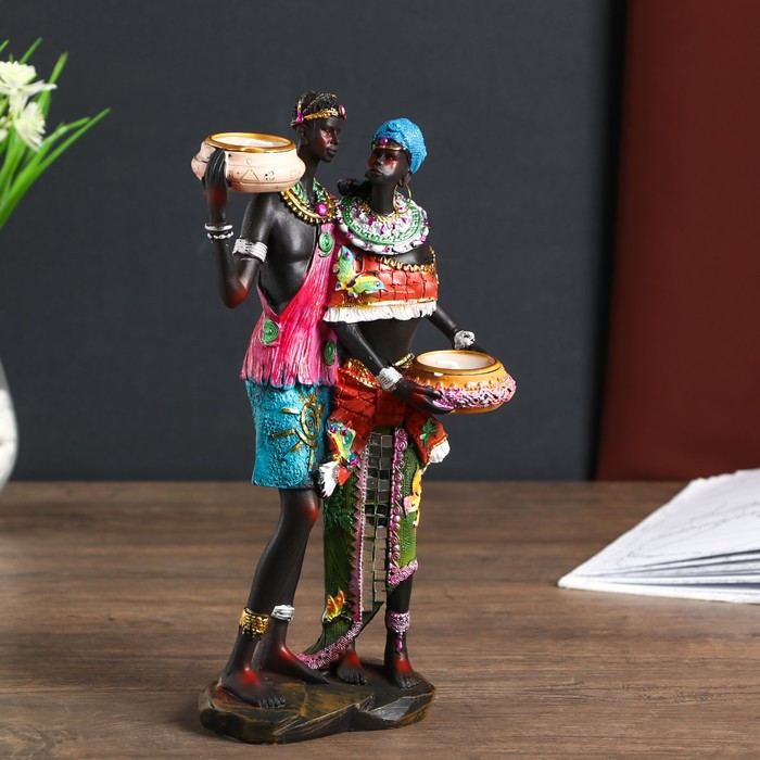 Статуэтка-подсвечник «Африканская пара» | ИнтерPresent