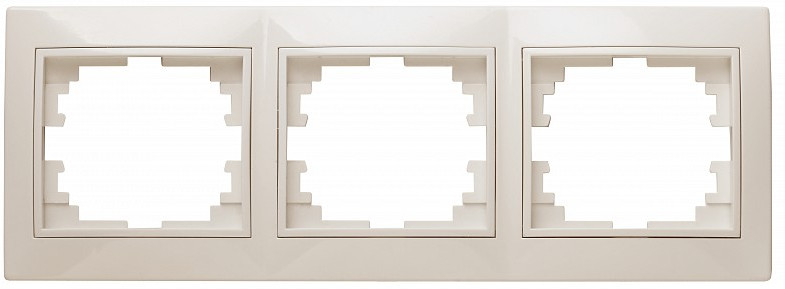Рамка для розеток и выключателей горизонтальная на три поста | Plano | Intro