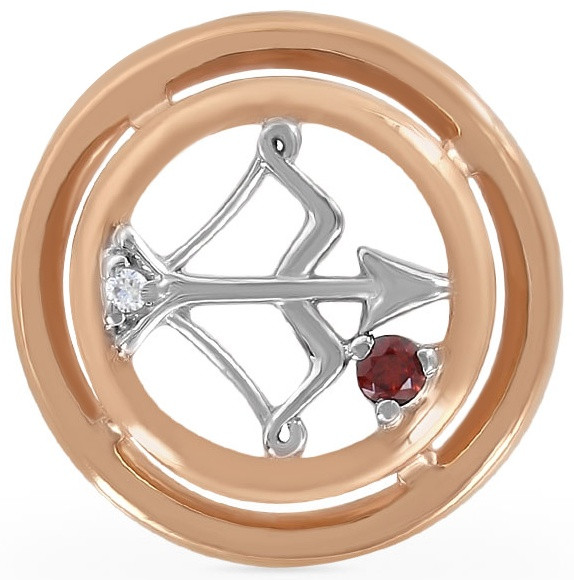 Подвеска из золота с цирконом и цитрином | Алтын