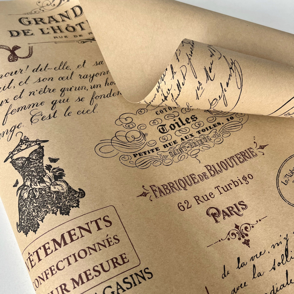 Бумага упаковочная крафтовая «Haute Couture» | Carrero creative homе