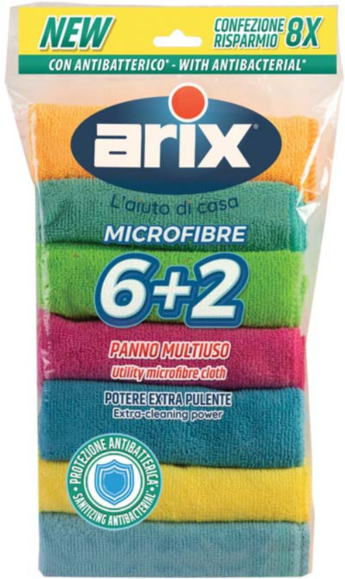 Набор салфеток для уборки из микрофибры антибактериальных | Arix