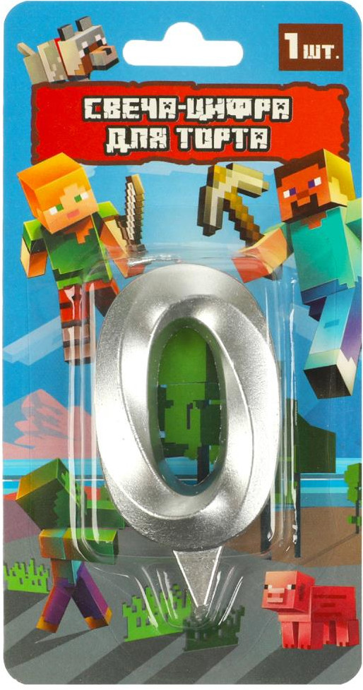 Свеча для торта «Майнкрафт» | Чудо праздник