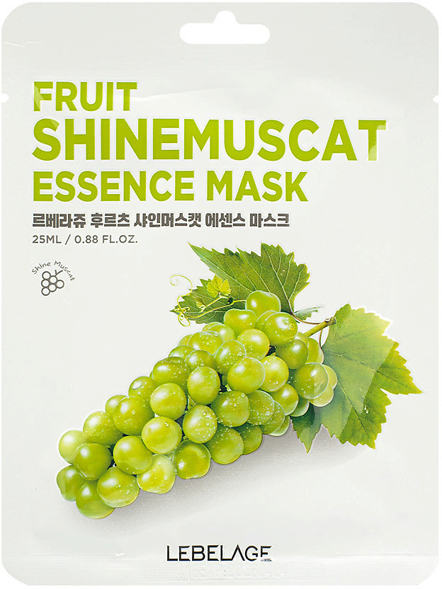 Маска для лица тканевая с экстрактом винограда «Fruit Shinemuscat Essence Mask» | Lebelage