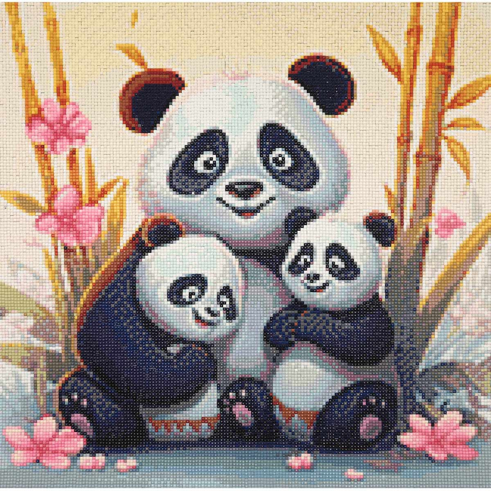 Мозаика алмазная «Семейка панд» | Cristyle