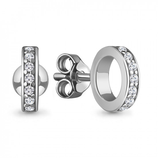 Серьги из серебра с фианитами