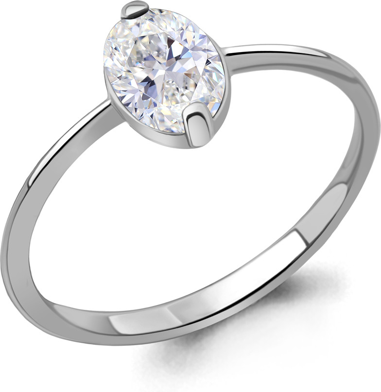 Кольцо из серебра с фианитом | Aquamarine