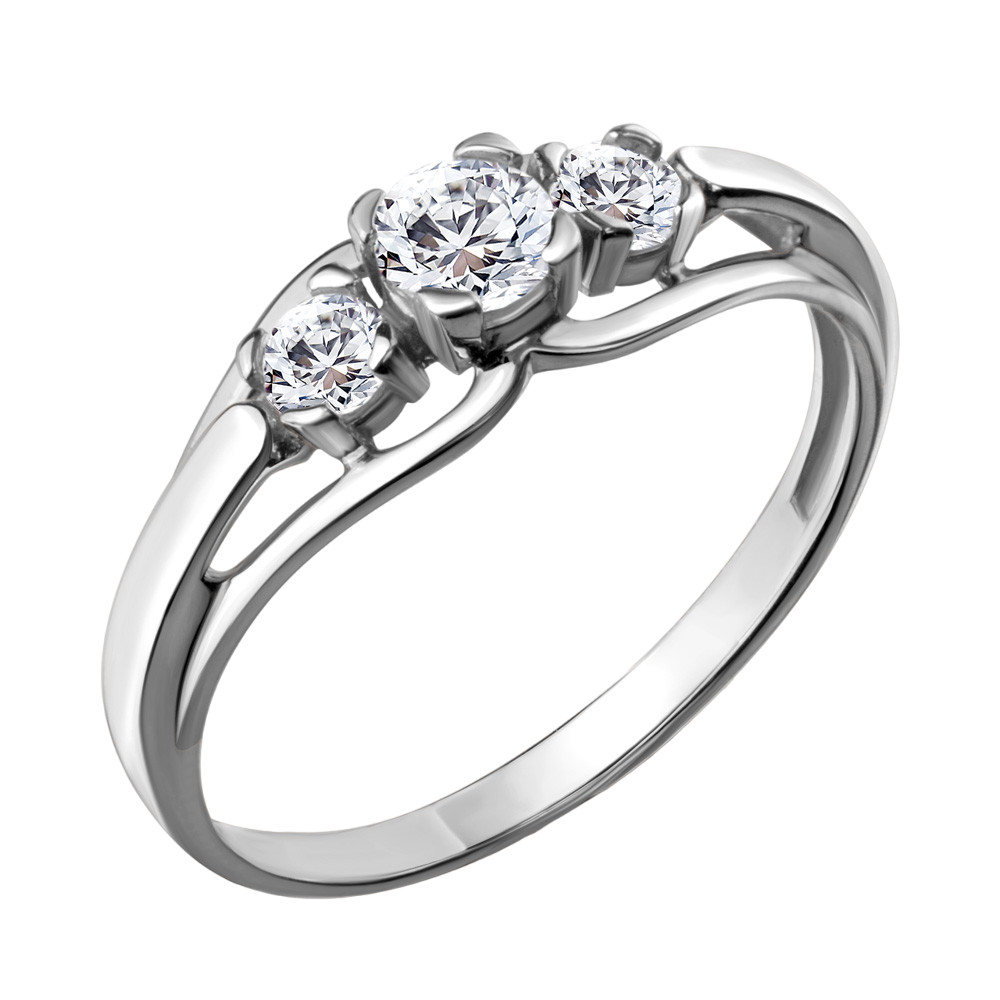 Кольцо из серебра с фианитами | Aquamarine