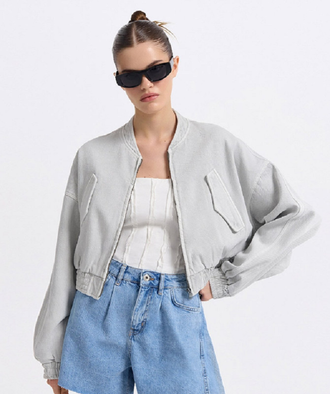 Бомбер джинсовый женский | LOVE REPUBLIC