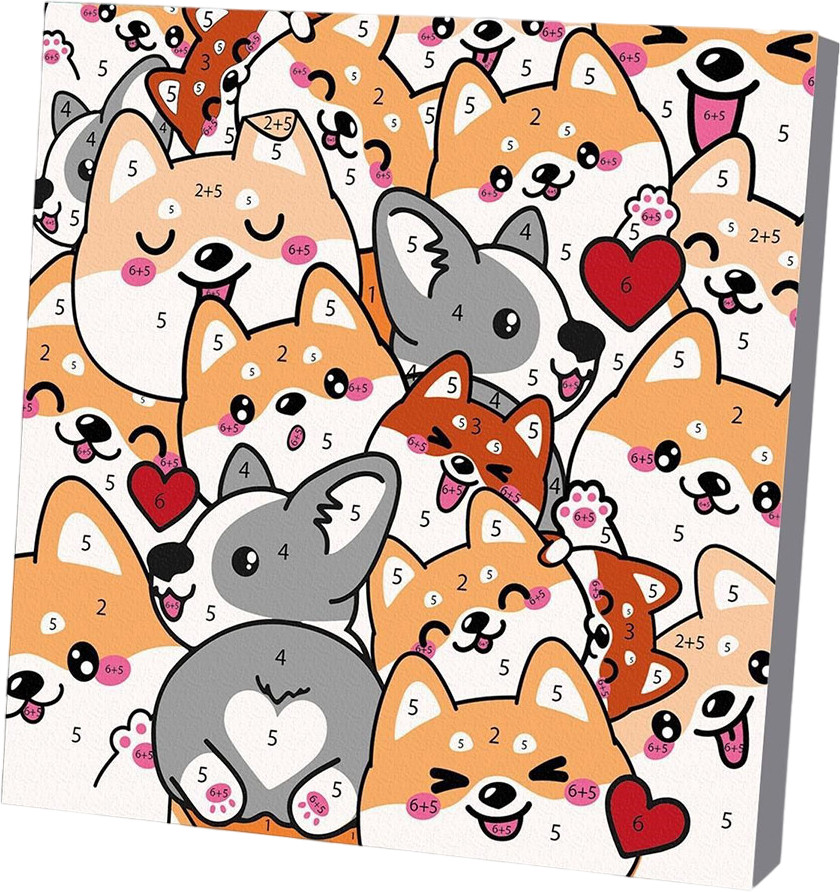 Картина по номерам «Корги» | Арт Узор