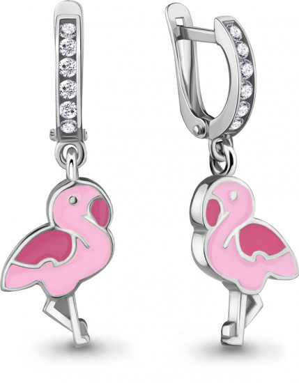 Серьги из серебра с фианитами