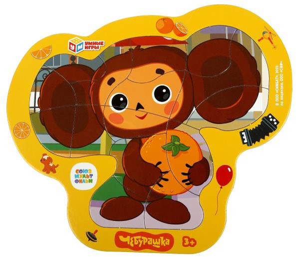 Пазл фигурный в рамке «Чебурашка» | Союзмультфильм | Умные игры