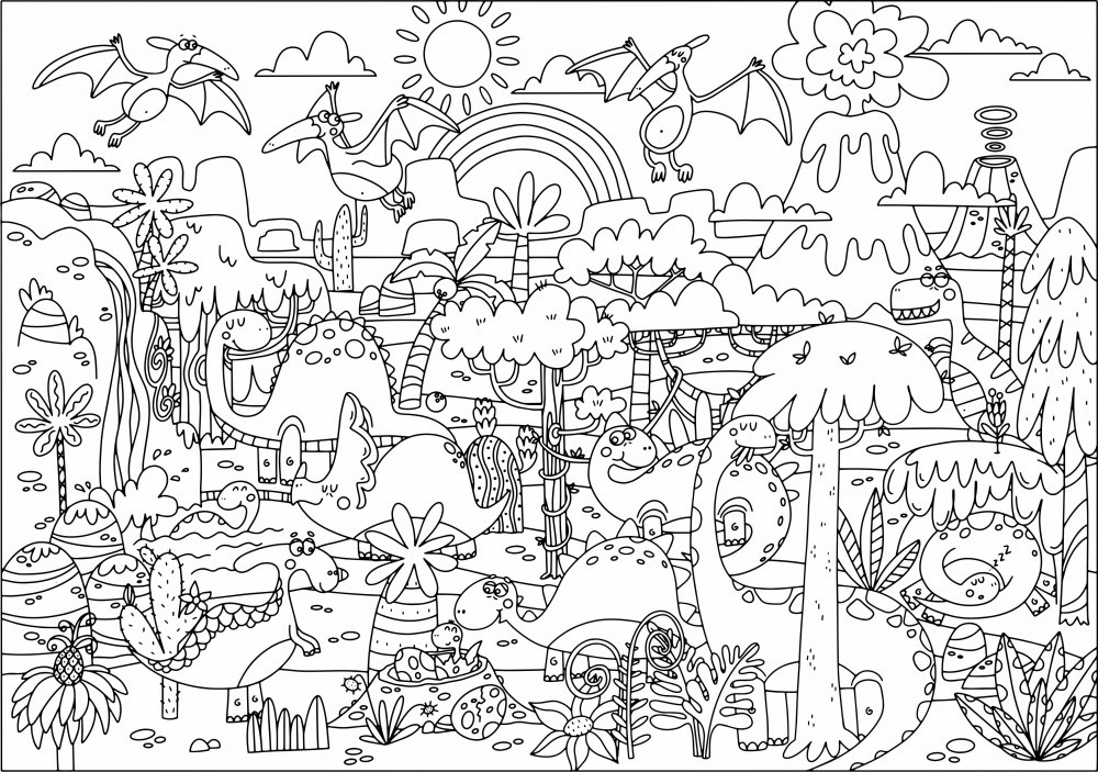 Плакат для рисования «Мир динозавров» | Симфония