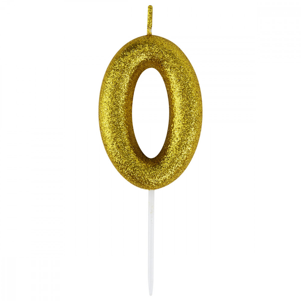 Свеча-цифра для торта «Цифра 0» | Золотая сказка