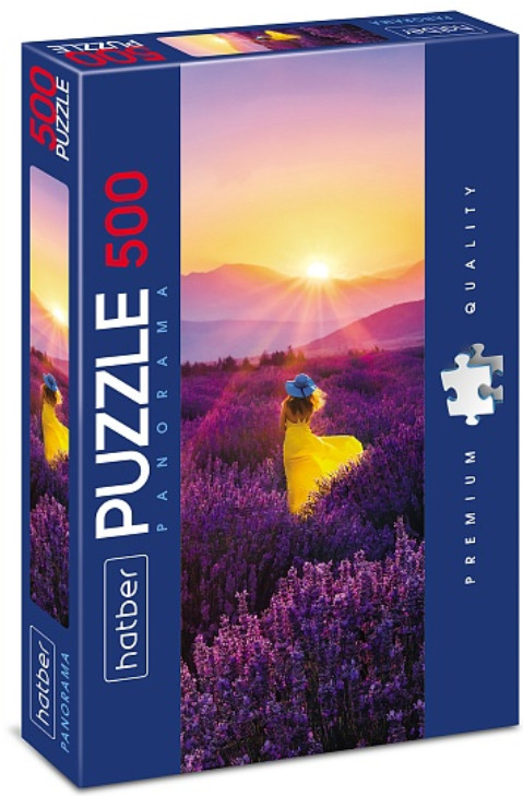 Пазл «Лавандовый закат» | Hatber Premium Панорама | Hatber