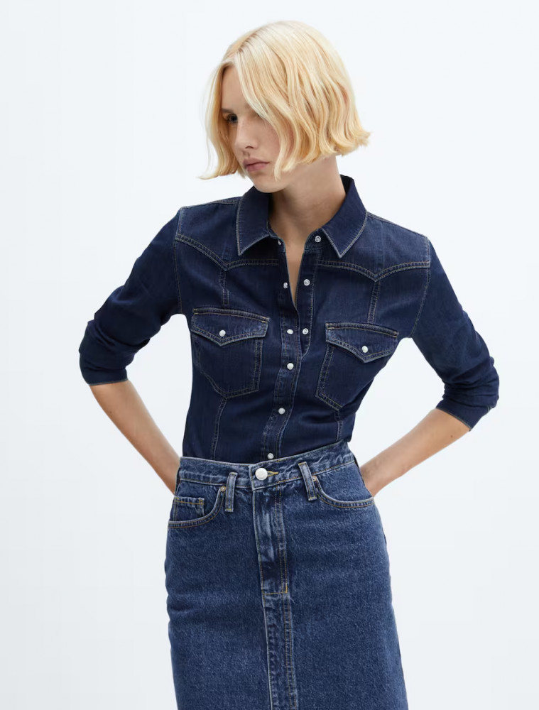 Рубашка джинсовая женская | MANGO