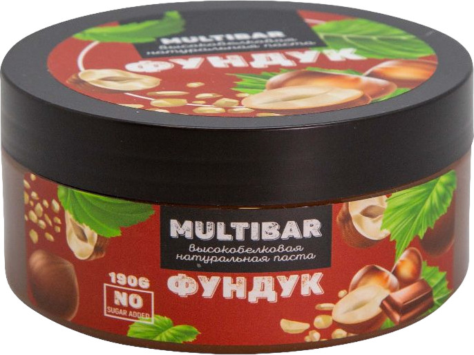 Паста шоколадная высокобелковая без сахара с фундуком | Multibar