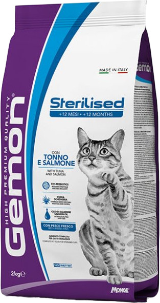 Корм сухой для стерилизованных кошек с тунцом и лососем | Gemon