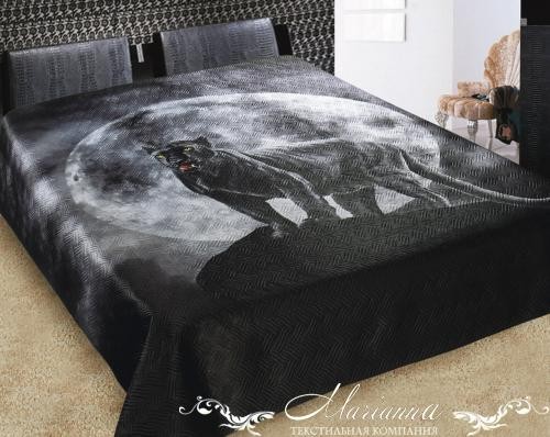 Стеганое покрывало из искусственного шелка "Багира" 3D (евро, размер 230х250) | Марианна | Marianna