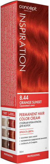 Крем-краска для волос «Inspiration», оттенок 8.44 Оранжевый закат