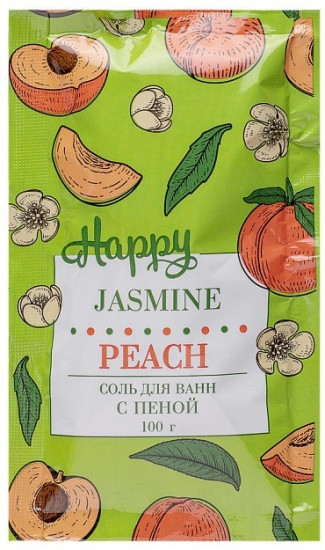 Соль для ванн с пеной персик и жасмин «Happy»