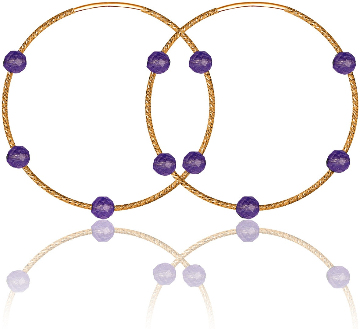 Серьги из серебра с аметистами | Lucente Silver