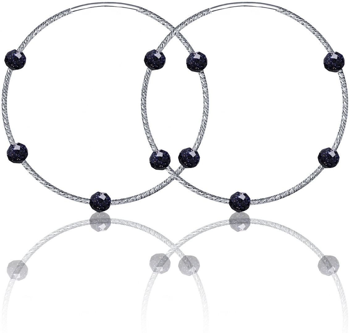Серьги из серебра с авантюринами | Lucente Silver