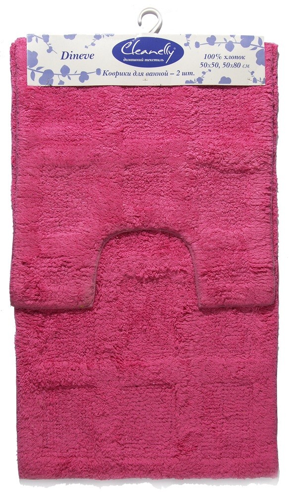 Набор ковриков для ванной «Dineve» (50х50, 50х80, 100% хлопок, цвет розовый) | Dineve (диневэ) | ДМ Текстиль