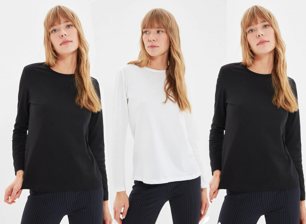 Комплект лонгсливов женских | Trendyol