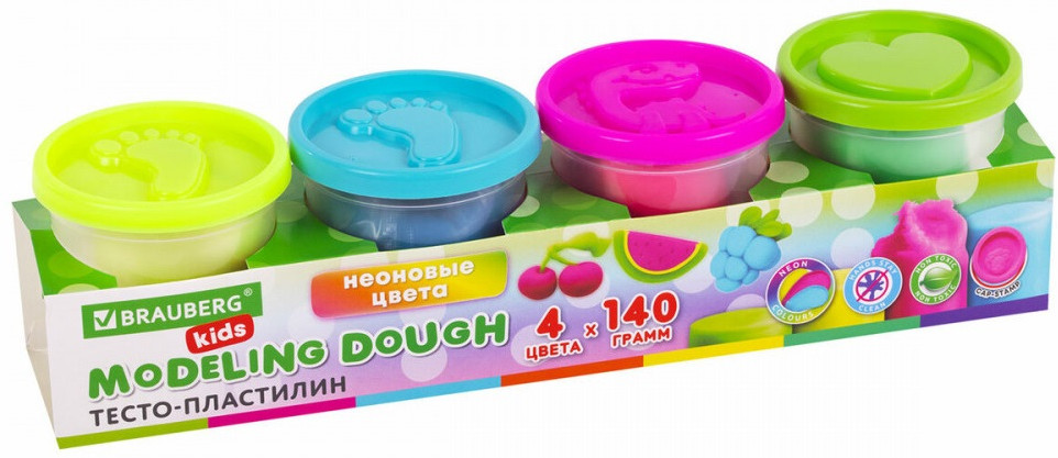 Пластилин-тесто для лепки | Kids | Brauberg