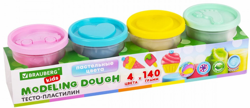 Пластилин-тесто для лепки | Kids | Brauberg