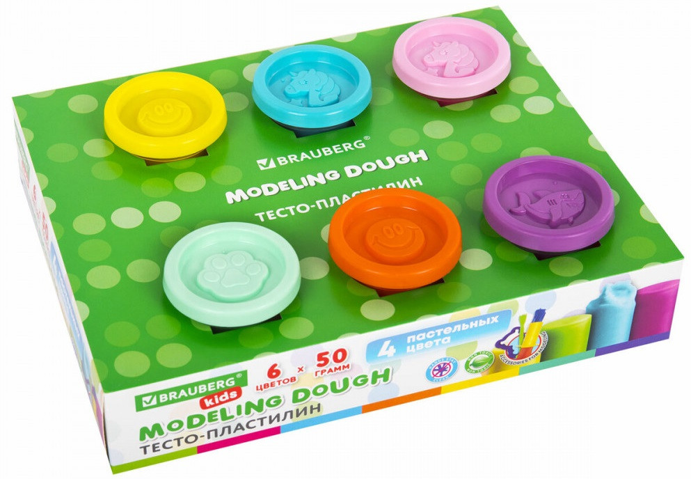 Пластилин-тесто для лепки | Kids | Brauberg