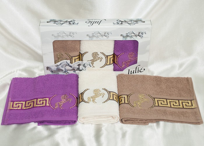 Махровое полотенце «Julie» (арт. plt117-2, хлопок, размер 30х50 - 3 шт) | ТекстильГрупп