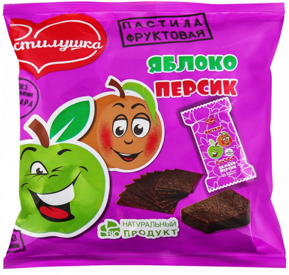 Пастила фруктовая со вкусом яблока и персика | Пастилушка