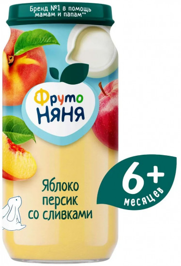 Пюре детское «Яблоко-персик со сливками»