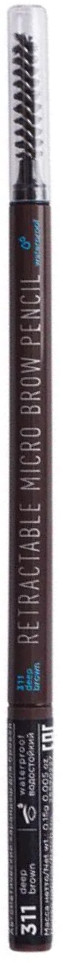 Карандаш для бровей «Retractable micro brow pencil», оттенок 311 Темно-коричневый | Parisa Cosmetics