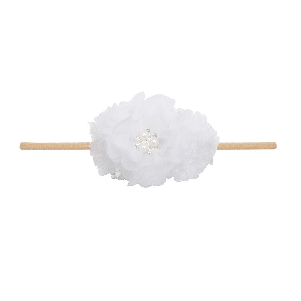 Повязка на голову для малышей «Белый цветок» | Lovely Locks Collection