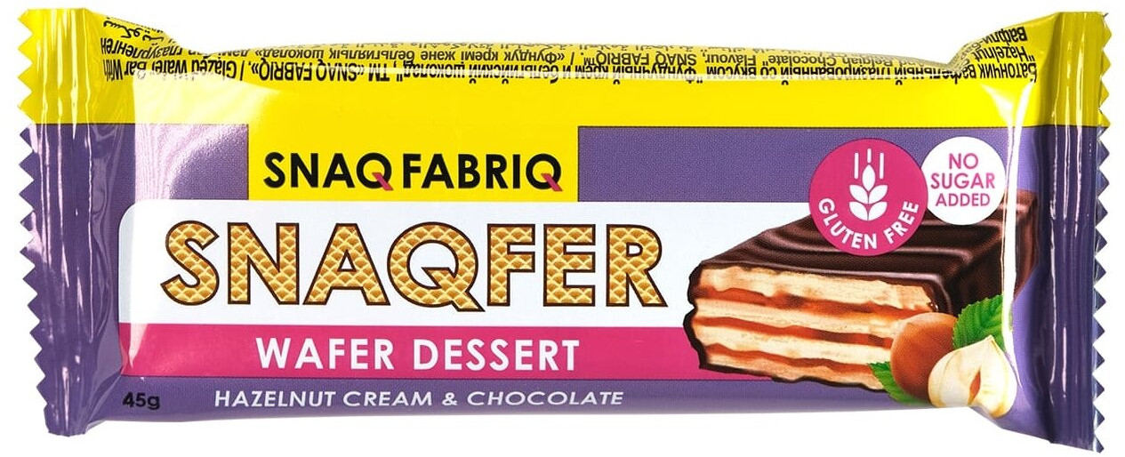 Батончик вафельный «Фундучный крем и бельгийский шоколад» | Snaq Fabriq