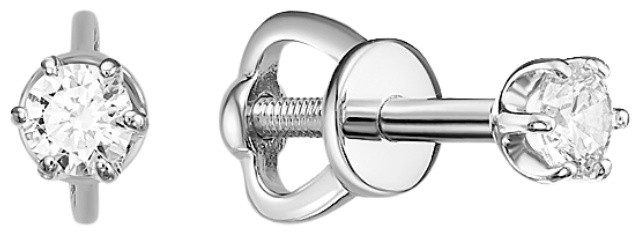 Серьги-пусеты из серебра с циркониями | Family Jewelry