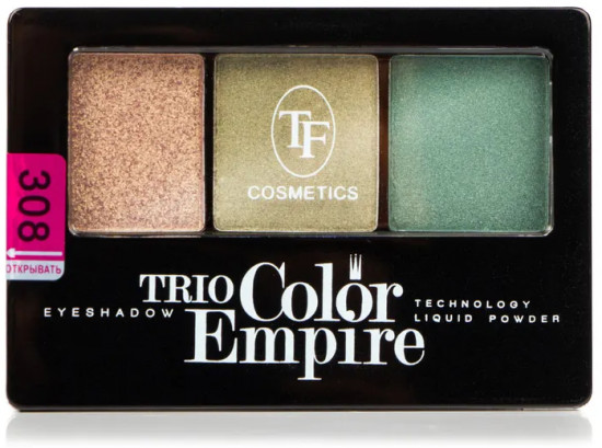 Палетка теней для век «Trio Color Empire», оттенок 308 Оливковое золото