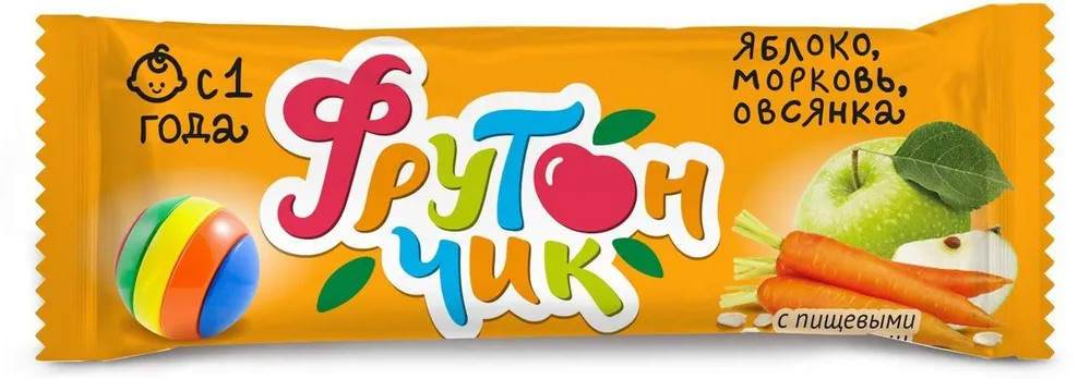 Батончик фруктовый со злаками «Яблоко, морковь, овсянка» | Leo Kids
