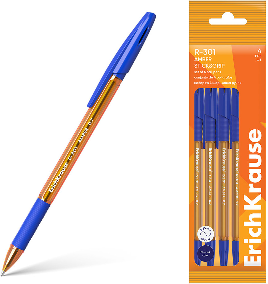 Набор шариковых ручек «R-301 Stick&Grip» | Amber | Erich Krause
