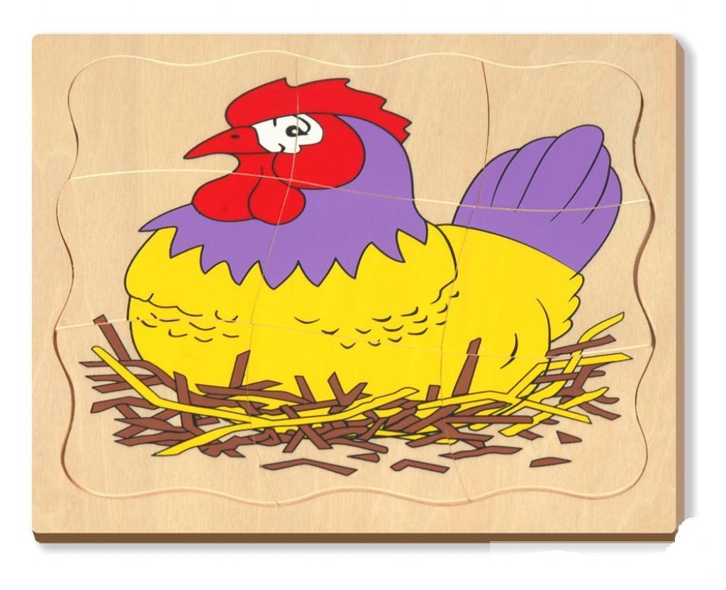 Деревянный пазл "Курочка" | Мир деревянных игрушек