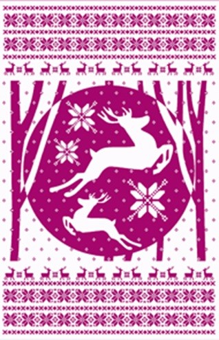 Покрывало вязаное "Альпийские олени" (размер 130х170, 2 наволочки 40х40) | Rich Home