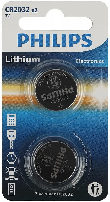 Набор батареек литиевых CR2032 | Philips