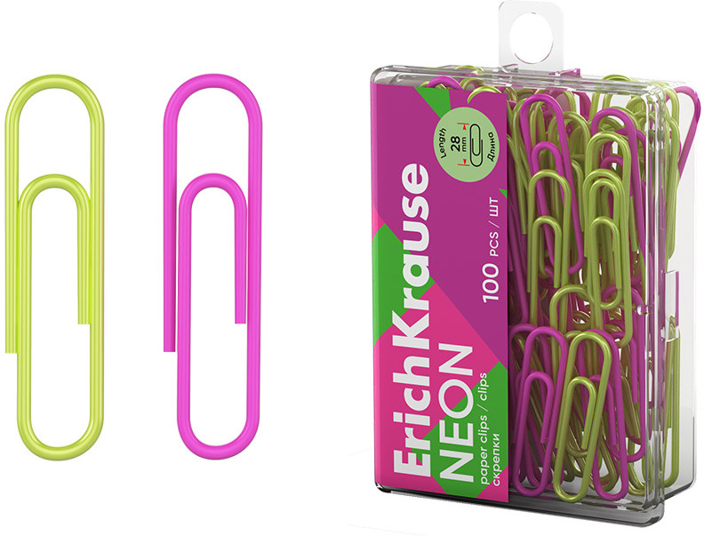 Скрепки металлические | Neon | Erich Krause