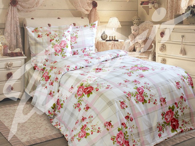 Комплект постельного белья «Доброе утро» (арт. 4171, семейный, бязь, 2 наволочки 50х70, простыня 210х220) | Блакiт бязь | Барановичское производственное хлопчатобумажное объединение