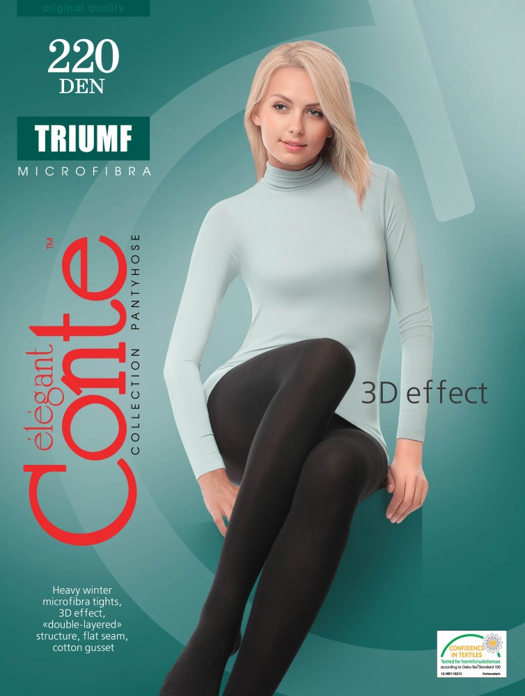 Теплые женские колготки «Triumf» (nero, 220 DEN) | Conte Elegant