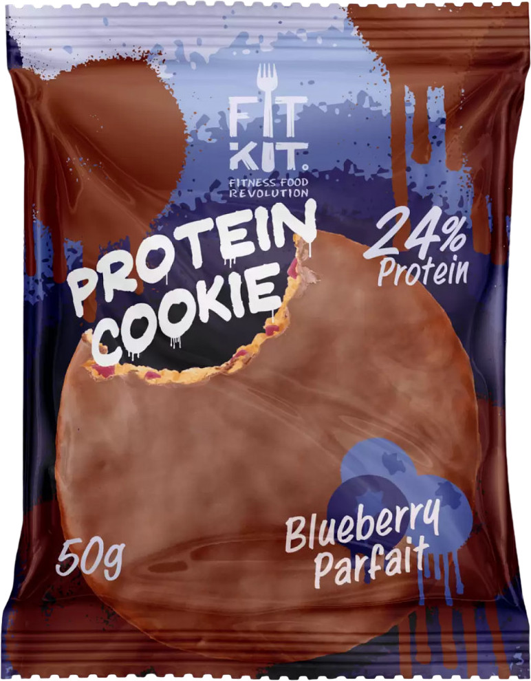 Десерт глазированный со вкусом черники «FK Protein chocolate сookie» | FitKit