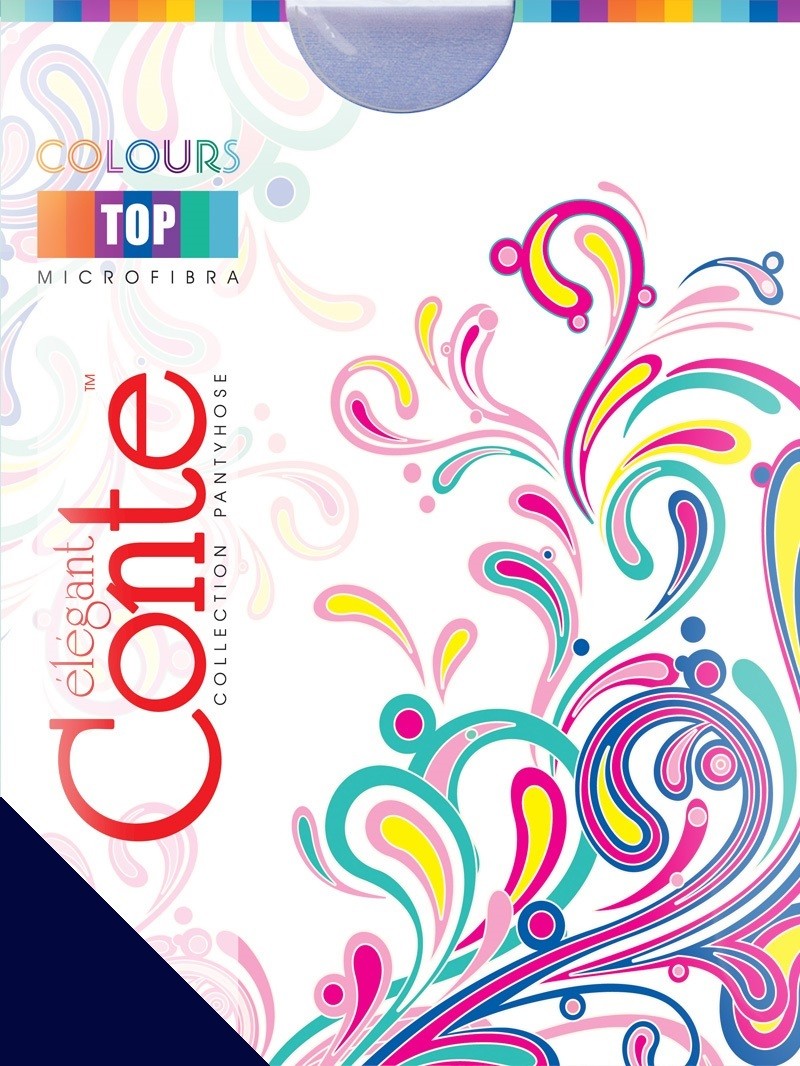 Классические колготки ярких расцветок "Colours Top" (marino, 50 Den) | Conte Elegant