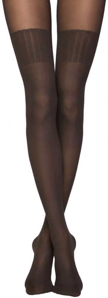 Плотные эластичные меланжевые колготки "Erica" (nero) | Conte Elegant